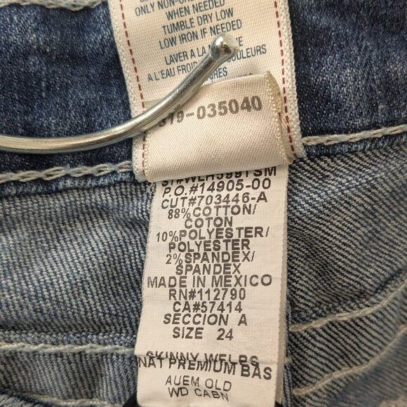 True Religion Women's Jeans  Skinny Flap Pocket Denim Sz 24 Blue . - Picture 12 of 15